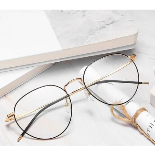 New Arrive Women Retro Ultra light Anti Blue Ray Glasses Famale Alloy Myopia Optician Frame F6007