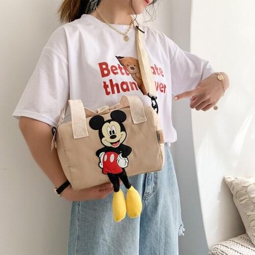 Disney New Women Shoulder Bags Mickey Mouse Cartoons Cute Doll Nylon Messenger Bag Fashion Anime Handbag Girls Birthday Gifts