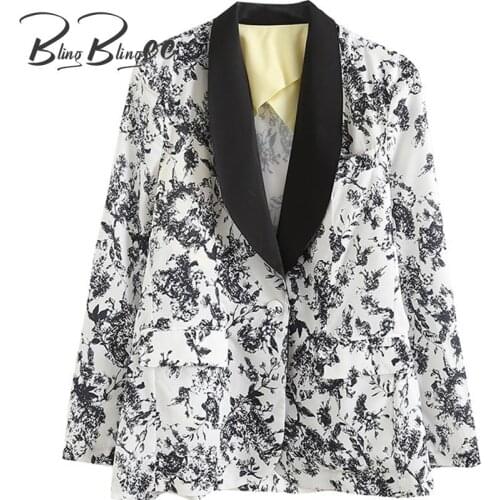 BlingBlingee Suit Jacket Summer Thin Outwewear Single Breasted Contrast Collar Long Sleeve Casual Tops Female Formal Blazer