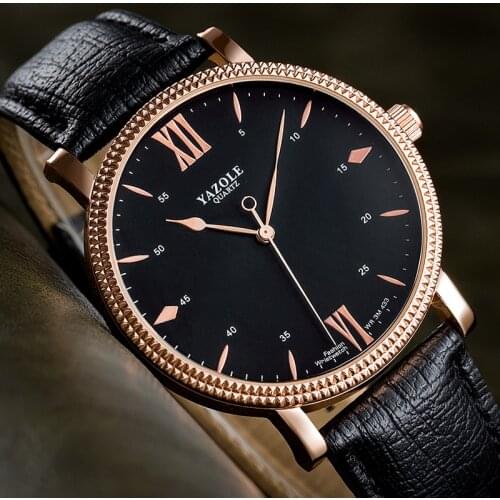 YAZOLE Luxury Men Watch Leather Band Male Clock Sports Analog Military Quartz watch man watches mens 2020 relogios masculino