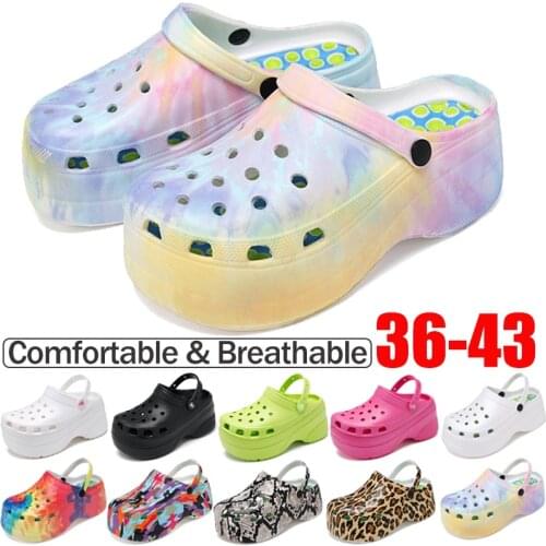 High Heels 10CM Clog New Summer Women Sandals Breathable Outdoor Beach Slipper Non-slip Sandalias Waterproof Size 36-43 Platform