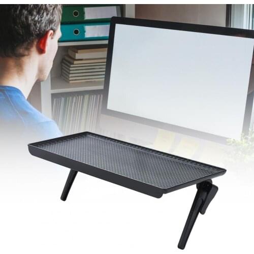 50% Off Storage Rack Adjustable Strong Bearing Capacity Concave-convex Design TV Screen Storage Bracket for Desktop
