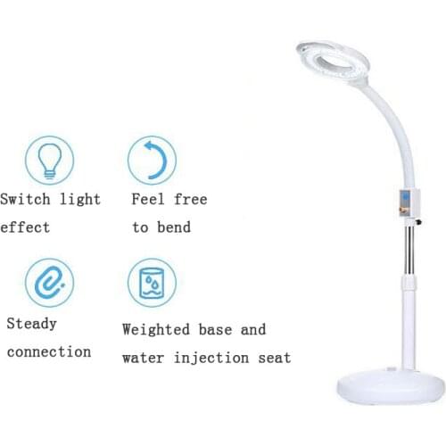 120 LED Magnifier Floor Lamp Cold Light Magnifier Retractable Curved Magnifying Glass Tattoo Light Beauty Salon Nail Tattoo 220V