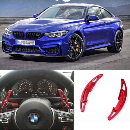 2pcs High Quality Aluminum Car Steering Wheel Shift Paddle Shifter Extension For BMW M4 2014-18 Car-styling