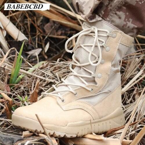Hight-top Ultra-Light Combat Boots Mens Special Forces Zipper Breathable Combat Desert Mountain Climbing Big Dumb Combat Boots