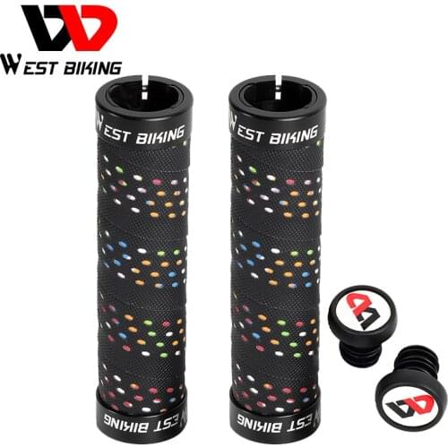 WEST BIKING Bicycle Grips EVA Soft Anti-Skid Cycling Bike Grips Bar Ends MTB Handle Cover Shock Absorption Handlebar Accessories