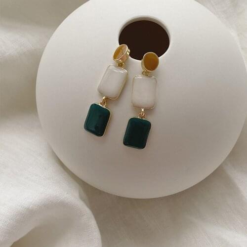 GSOLD New Trendy Enamel Color Matching Earrings Exquisite Temperament Dangle Drop Earring Women Jewelry Accessories 202103