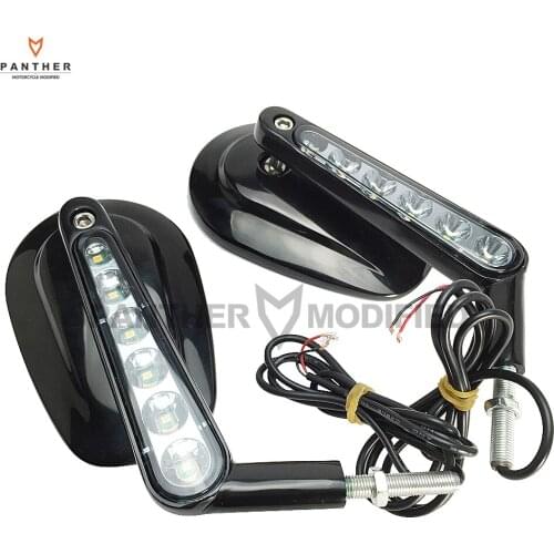 1 Pair Motorcycle Mirror LED Turn Signal Light Moto Rear side View mirrors case for Harley V-ROD V ROD VRSCF