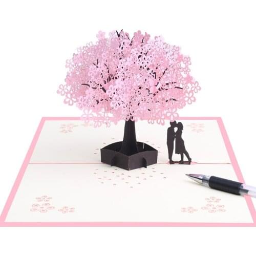 1PC 3D Pop Up Wedding Invitations Cards Valentines Day Gift Postcard with Envelope Stickers for Wedding & Engagement Supplies