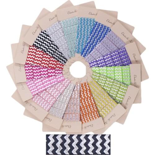 100yards/lot Silver Foil Chevron FOE Ribbon Wave Fold Over Elastic welcome custom design