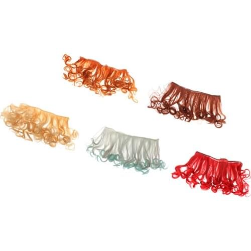 15cm Multicolor Long Rinka Doll Wig Curly Hairpiece for Girl Dolls Accessory