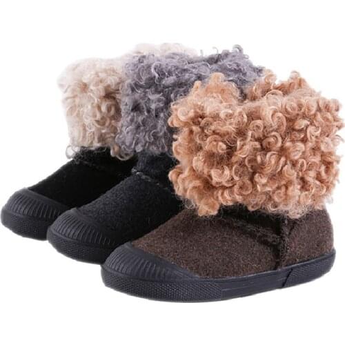 2020 Winter Boots Children teddy Plush High Shoes Waterproof Snow Boots Baby Leather Warm Cotton Kids Girls Baby Boys Shoes