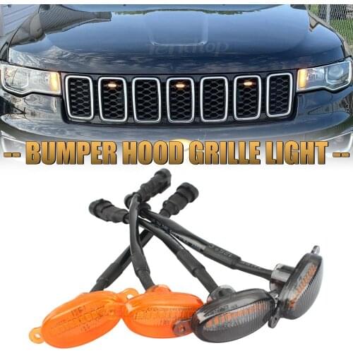 3/4/5pcs Universal 12-SMD LED Car Front Bumper Hood Grille Lights Daytime Running Lamp Indicator Signal Light Car Assessories