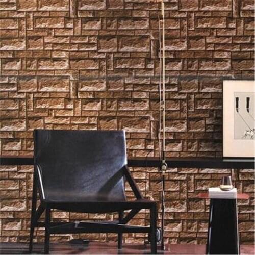 Beibehang Vintage imitation brick 3D wallpaper Marble wall wallpaper clothing store wall living room bedroom background