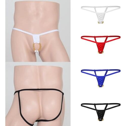 4 Colors Mens T-Back Underwear Low-rise Man Bikini G-String Thong Briefs