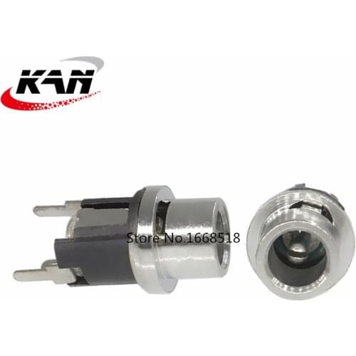 50pcs DC-026 DC power socket interface 5.5*2.1/2.5 optical axis metal head without thread three feet 5521