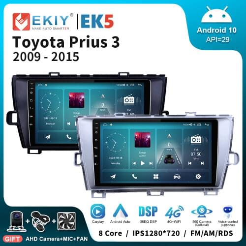 EKIY Car Radio For Toyota Prius 2009-2015 GPS Navigation Stereo Multimedia Video Player Android 10.0 QLED Touch Screen Head Unit