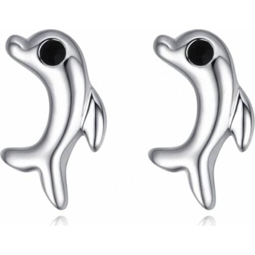 TRACYSWING Brand Real Austrian Crystals Fashion dolphin trendy Dangle Earrings For Women Gift White Gold Color #TW131751