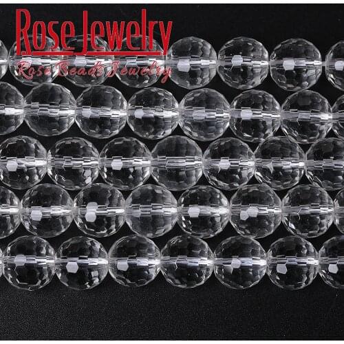 Factory price Natural Stone Faceted Clear Quartz Loose Beads 15" Strand 12 MM For Jewelry Making DIY Bracelet Necklace