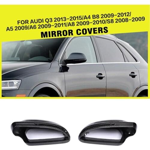 Carbon Fiber Racing Mirror Covers Without Side Assist for Audi Q3 13 - 15 A4 09 - 12 A5 2009 A6 09 - 11 A8 09 - 10 S8 08 - 09