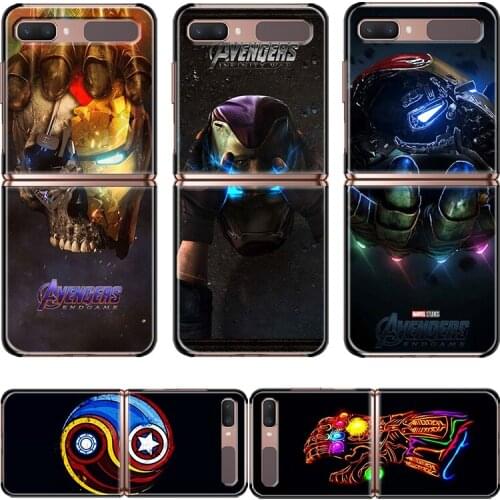 Marvel Avengers Infinity Gauntlet Logo For Samsung Galaxy Z Flip 3 5G Black Mobile Shockproof Hard Capa Fundas Phone Case