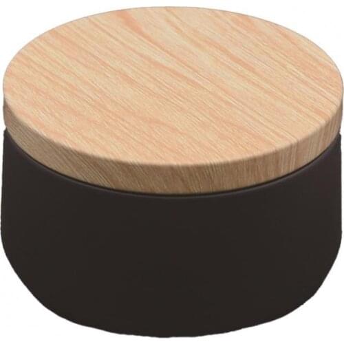 Wood Lid Black Elegant Cosmetic Pot Makeup Pot Cosmetic Empty Jars Candle Jar Practical Portable Cream Lip Balm Container