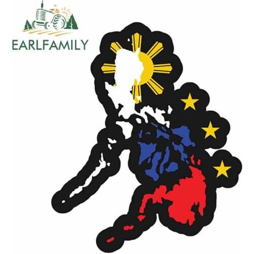 EARLFAMILY 13cm x 10.8cm Philippine Map Vinyl Decal Car Sticker Vinyl Skateboard Luggage Waterproof Car Styling Car Accessories