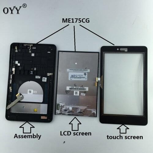 Capacitive touch screen LCD Display Digitizer Glass Assembly with frame For Asus Fonepad 7 Memo HD 7 ME175 ME175CG K00Z