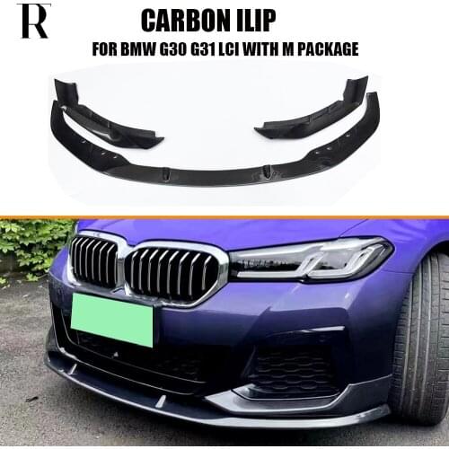 G30 G31 LCI MP Style Carbon Fiber Front Bumper Chin Lip for BMW 520 530 540 550 With M Package 2020 UP