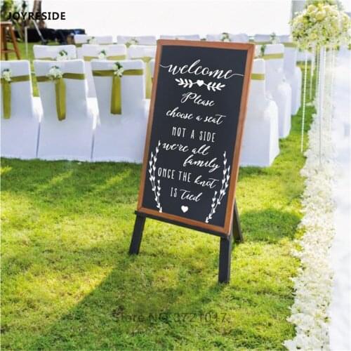JOYRESIDE Please Choose A Seat No Side Wedding Decal Vinyl Murals Beautiful Stickers QUuotes Love Happy Wedding Art DIY A1725