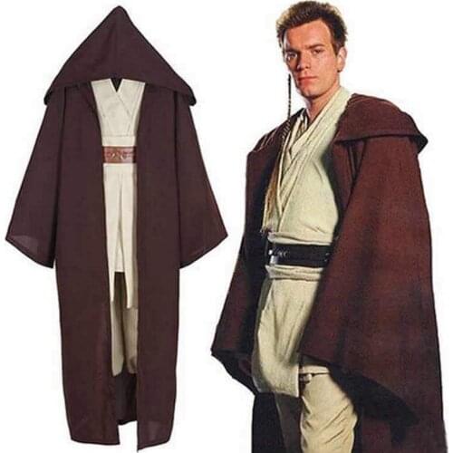 Cos Gift Anakin Skywalker Jedi Warrior Cosplay Costume Darth Vader Cloak Adult Hooded Mens Robe Cloak Gladiator Garment