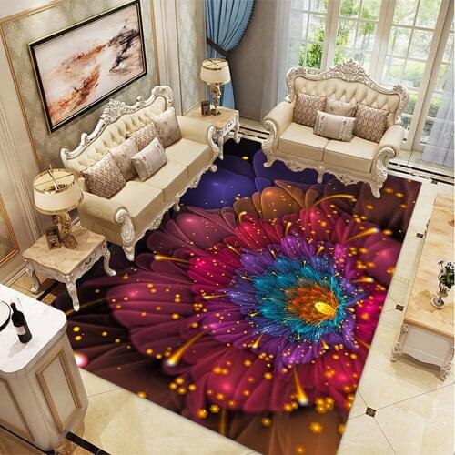 Colour Rose 3D Printing Carpet Romantic Valentines Day Home Decor Carpets for Living Room Bedroom Area Rugs Kids Room Play Mats