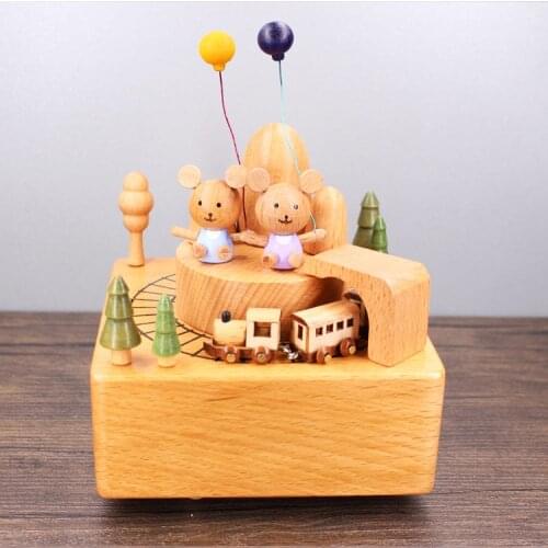 Creative gifts birthday gift wooden music box carousel childrens day gift can be customized music box gift