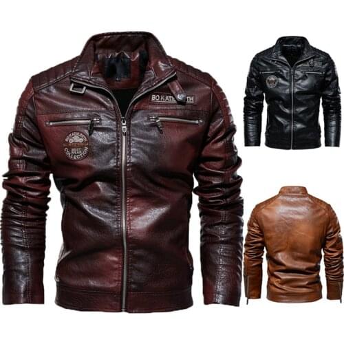 LUCLESAM Men's Faux Leather Jackets