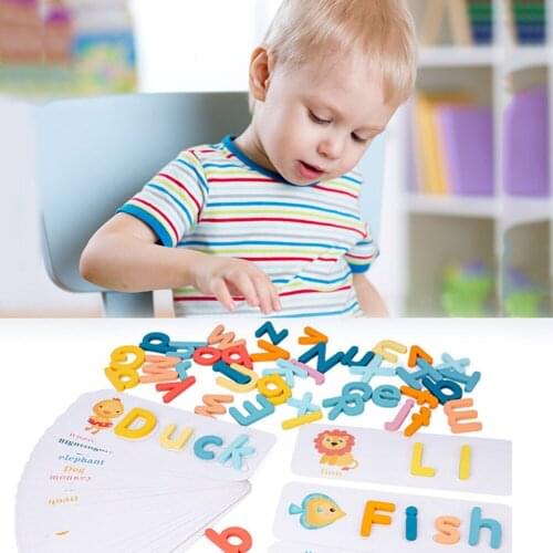 Multifunctional Alphabet Letter Learning Cards English Letters Spelling Word Kids Cognition Memory Educational Toy