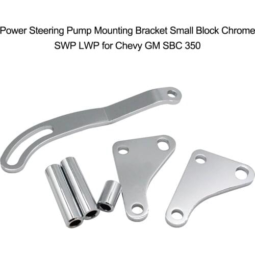 Power Steering Pump Mounting Bracket Small Block Chrome SWP LWP for Chevy GM SBC 350
