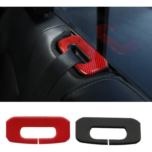 Soft Real Carbon Fiber Interior Mouldings for Dodge Ram 2010-2015 Rear Seat Belt Buckle Cover Decorative Trim Car Accessories