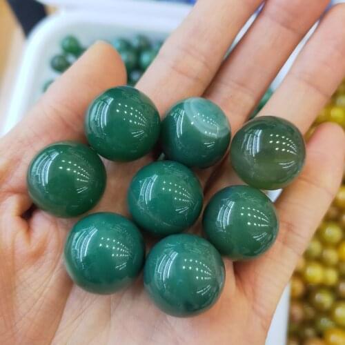 2cm Natural Gemstone Green Agate Carnelian Sphere Crystal Ball Reiki Healing Globe Home Decor