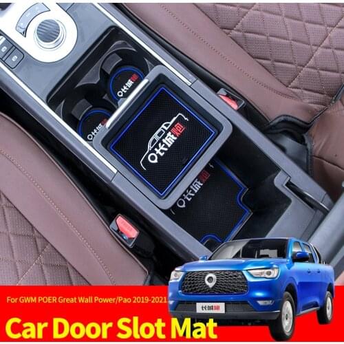 Anti-Slip Gate Slot Cup Mat For GWM POER Great Wall Power Pao 2019-2021 Interior Non-slip Mat Car Accessories Door Pad Styling