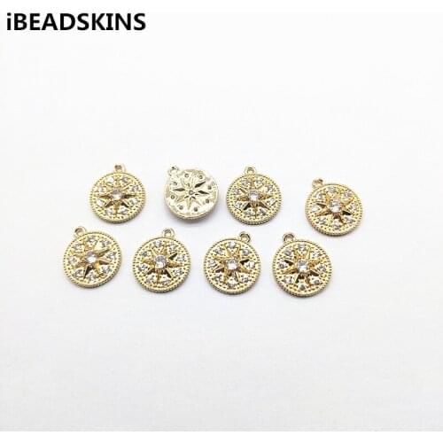 New arrival! 17x15mm Round shape Cubic Zirconia charm Copper Accessories for Earrings parts,Accessories,hand Made Jewelry DIY