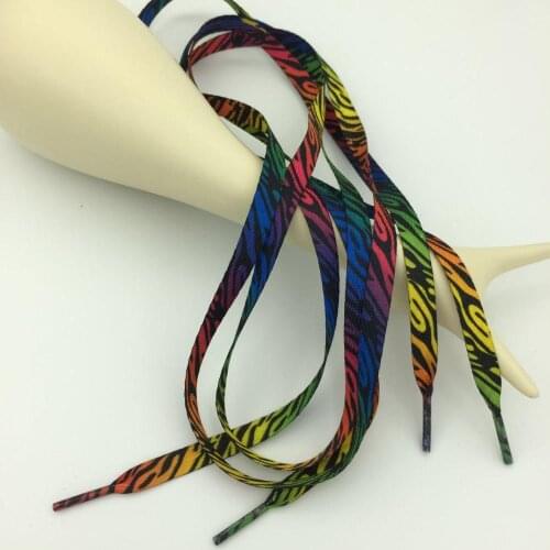 New Arrival 120cm Colorful Zebra Polyester Shoelace For Sneakers One Pair Free Shipping