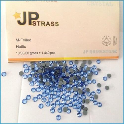 Wholesale genuine quality flat back rhinestone hot fix ss16 lt sapphire 1440 pcs per pack ;free shipping hot fix crystal