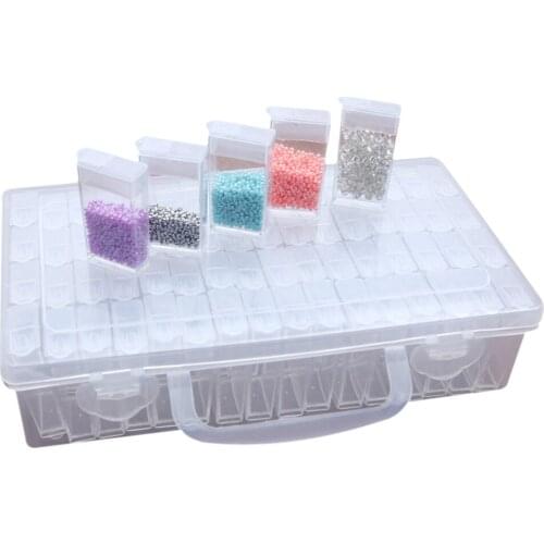 64 Grids Plastic Storage Jewelry Box Transparent Storage Box jewelry rectangle Box Case For Small Handmade Packing Jewelry