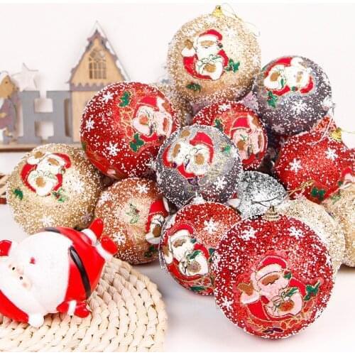 Sequin Printed Foam Balls Pendant Pendants Christmas Tree Decor White Sequins Prints 8cm Cute Decorate Your Home Party Ornament