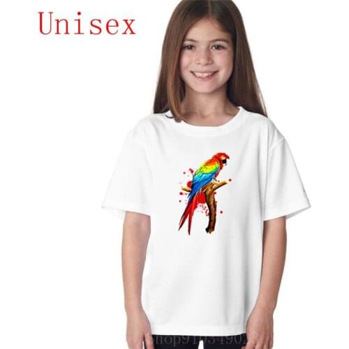 Parrot Pet Macaw Exotic Bird girls tshirt children clothes tops for girls kids summer clothes summer clothes popular