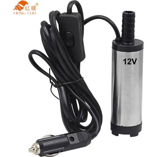 DC 12V 24V Portable Mini Electric Submersible Pump For Pumping Diesel Oil Water Fuel Transfer Pump Stainless Steel Shell 12L/min