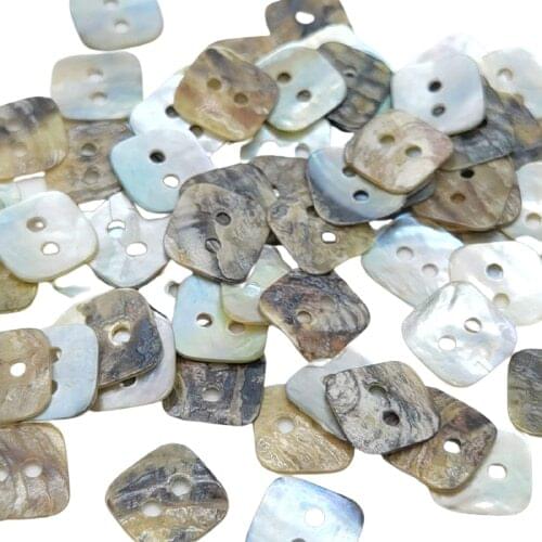 50Pcs/pack 11mm 2 Holes Mother of Pearl Square Shell Sewing Buttons Scrapbooking Knopf Bouton DIY Apparel Accessories