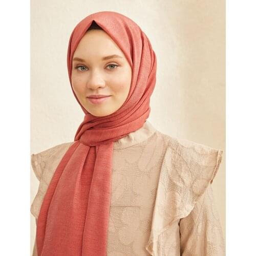 Salland Elena Soft Pomegranate Blossom Color Shawl Trend Womens Headscarf Scarf Shawl Comfortable Use in All Seasons Wraps Easy to Shape Flexible Anti-Wrinkle Quality Silk Fabric Hijab Clothing Accessory ELESNC-0001