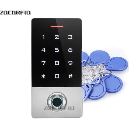 Touch panel RFID ID Waterproof IP66 Password fingerprint access control Metal Case Biometrics door lock Access Control kepad