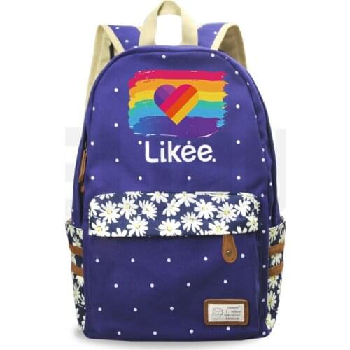 Likee School Bags for Teenage Girls Backpack for Student Likee Video App Schoolbag Harajuku Floral Notebook Laptop Bookbag NEW